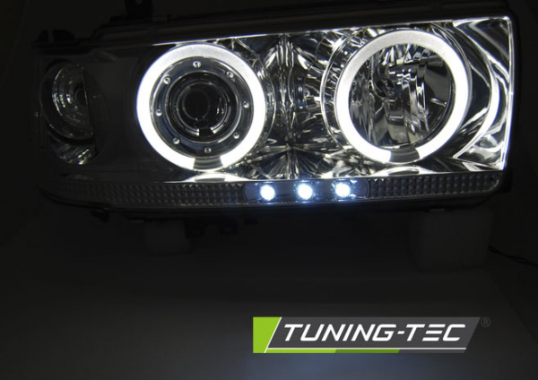 Upgrade Angel Eyes Scheinwerfer für Toyota Land Cruiser FJ80 90-97 chrom